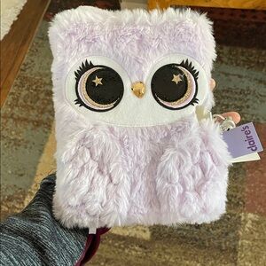 Claire's Pastel Purple Owl Plush Notebook